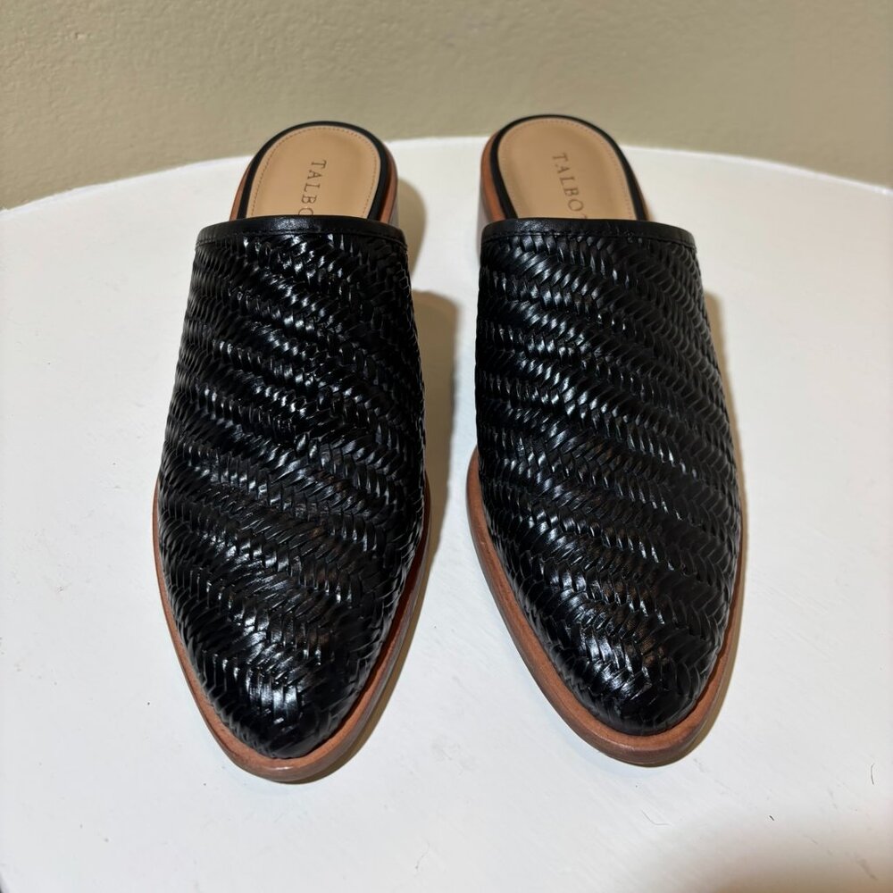 💜Talbots Woven Black Genuine Leather Slip-On Shoes Size 9.5 - Picture 3 of 9